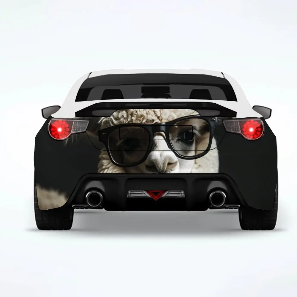

Alpaca with Sunglasses,Vinyl Decal for Car Rear, Waterproof Self-Adhesive Vinyl Stickers for Vehicle Tail and Bumper, Decoration