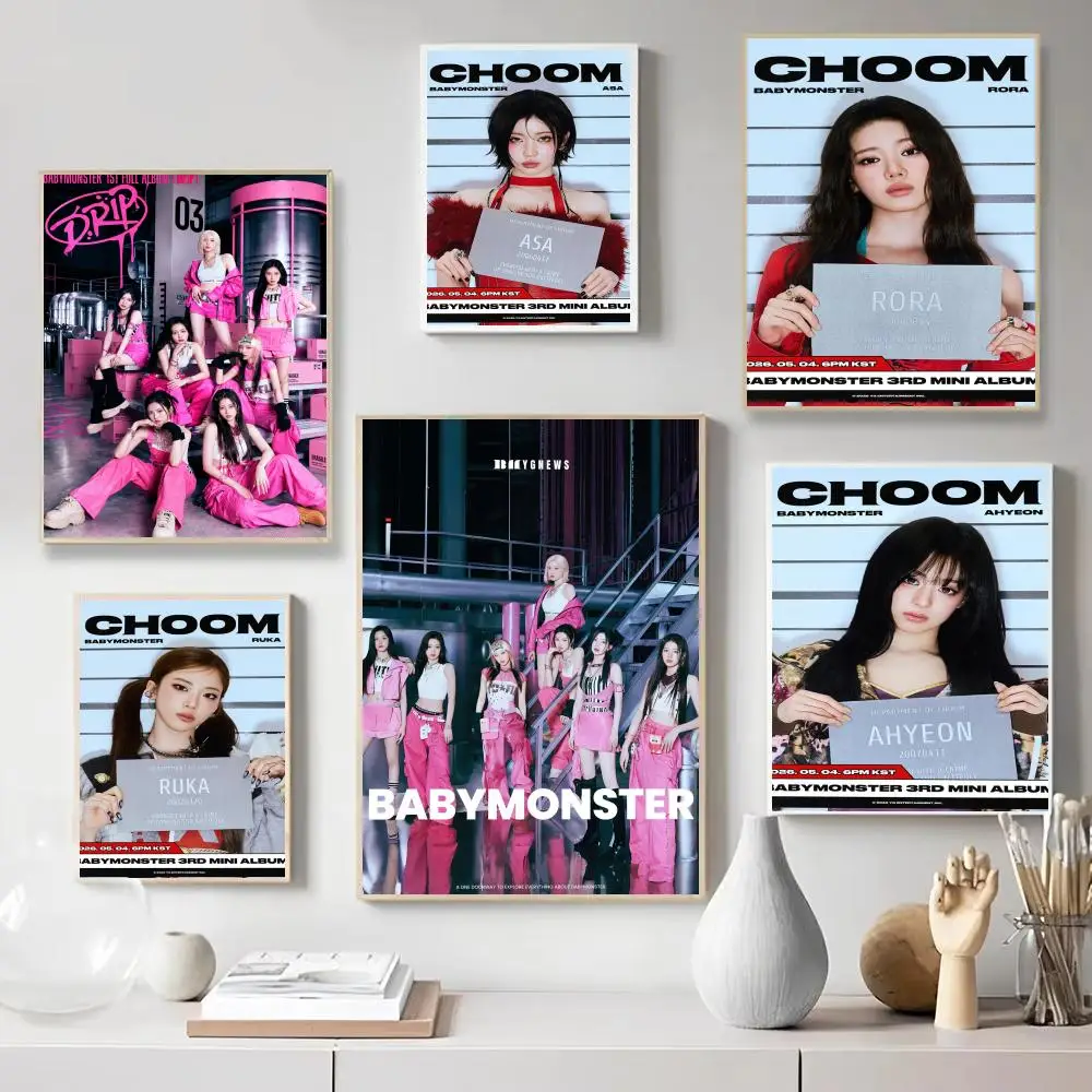 Famous Kpop B-BABYMONSTER Poster Wall Art Print Poster for Bedroom Living Room Decoration Home Decor Gift Room Artwork - view 2
