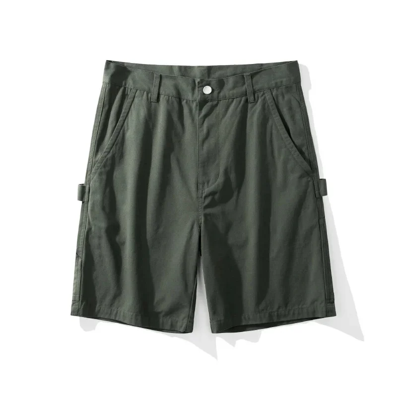 OKONKWO Canvas Railway Multi Pocket Work Shorts Men's Women's Climbing Outdoor Split Middle Pants Hiking Trekking Travel