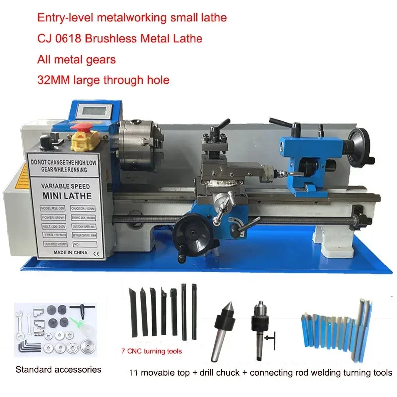 

Lathe Home Small Ordinary CJ0618*350Mini DIY Manual High Precision Metal Outer Circle Small Lathe