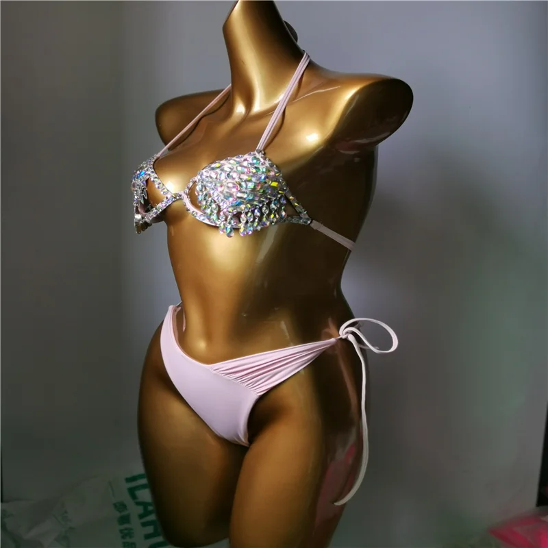 2022 venus wakacje rhinestone bikini set sexy kobiety stroje kąpielowe push up diament bling kamienie strój kąpielowy bikini