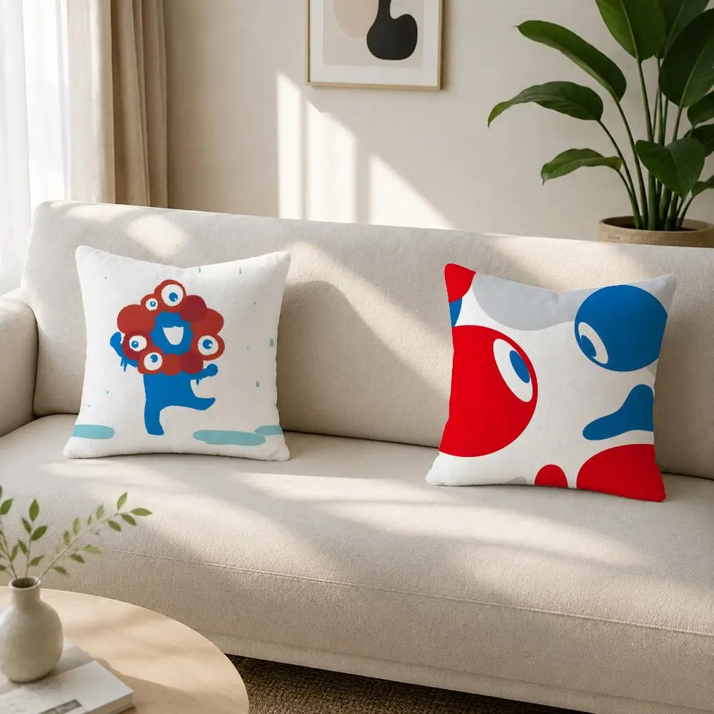 Mascot Myaku-Myaku Cushion Cover Soft Plush Cushion Covers Fluffy Throw Pillow Cases for Sofa Bedroom Home Decor