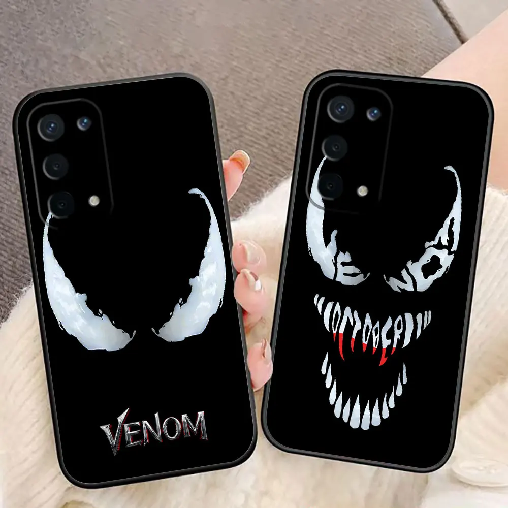 Marvel Venom Face Phone Case For OPPO RENO 11 11F 10 8 8T 8Z 7 7Z 6 6Z 5 5F 4 3 2F FIND X3 Lite Pro Plus Case Funda Coque Shell