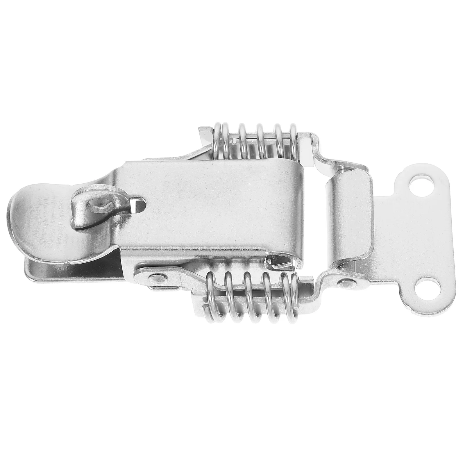 

Stainless Steel Double Spring Loaded 90 Degree Latch Lock Hole Suitcase Chest Toolbox Buckle Toggle Hasp Wooden Box Tool Box