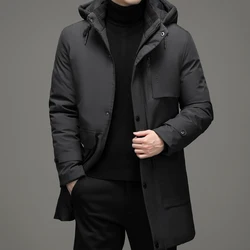 2023 Winter neue Herren jacke Mantel Wind jacke Daunen jacke dicken Thermo mantel Herren Kapuze lange Parka Wind jacke