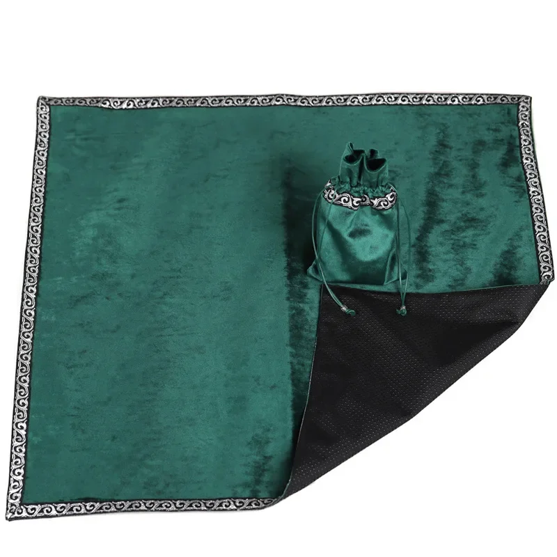 Tarot Deck Tablecloth Witch Wizard Game Cards Play Bag Altar Divination Back Particle Bottom Halloween Square Pouch Wet Non-Slip