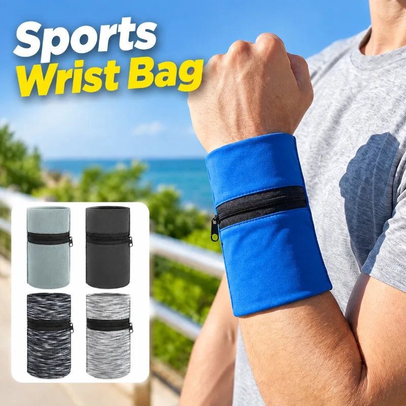 Sports Wrist Bag Cold Feeling Milk Silk Running Fitness Arm Pouch Elastic Breathable Quick-dry Coin Purse Outdoor Workout Mini