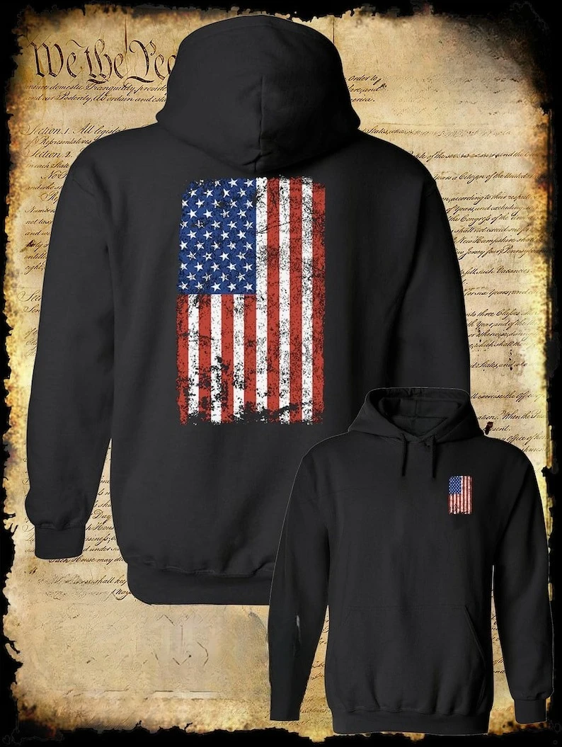 

Потертая толстовка с американским флагом США, патриотическая 4 июля, США, гранж, военные винтажные толстовки с длинными рукавами и капюшоном, уличная одежда