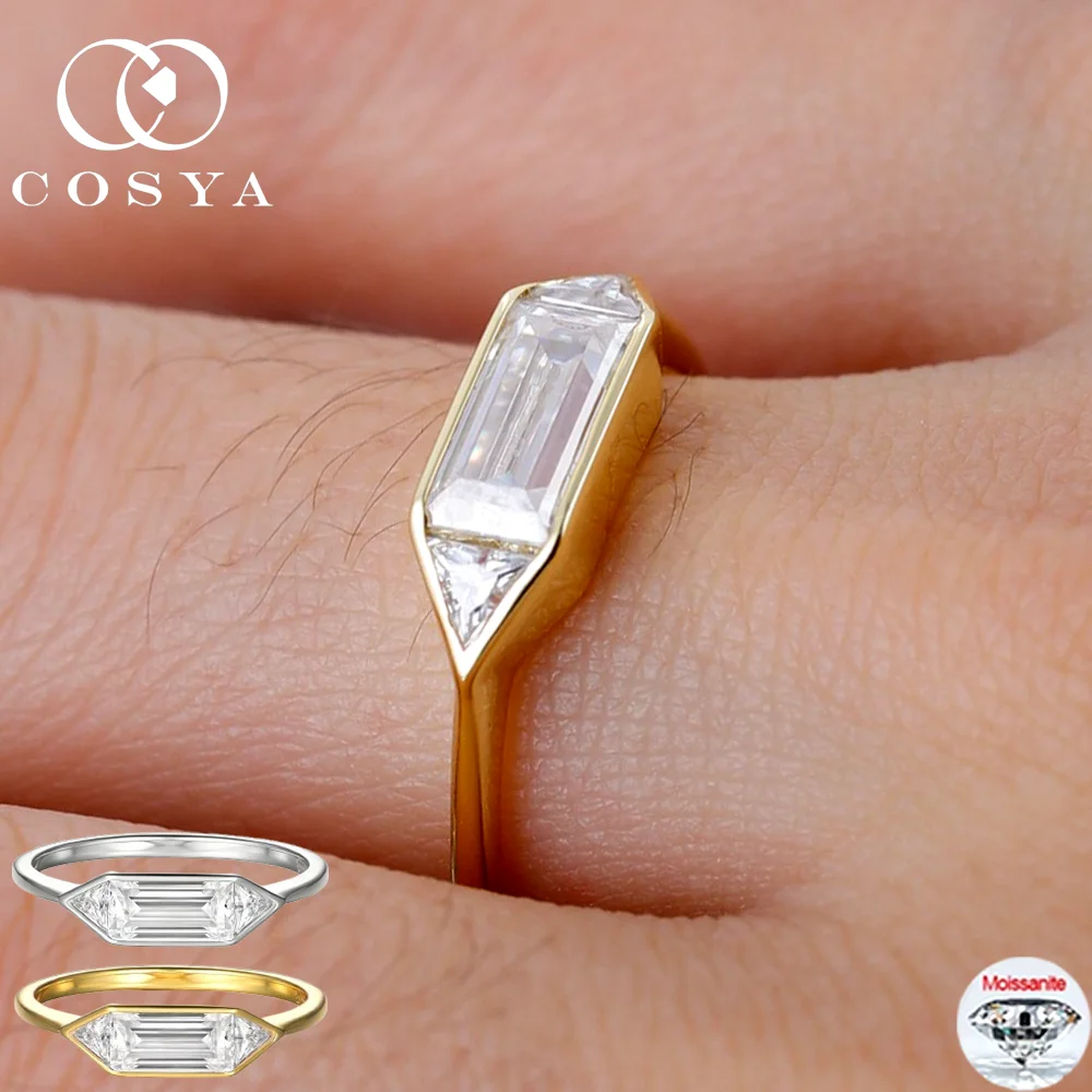 

COSYA 1,4 карата кольцо с муассанитом для женщин S925 серебро высокое качество D цвет лабораторный бриллиант минималистичный кольцо свадебные ювелирные изделия