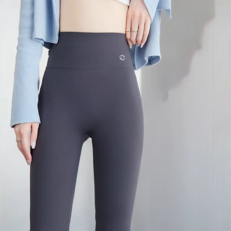 Damen-Leggings mit Push-Up-Streifen, ausgestellter Effekt, Schneiderei, Po, elegant, sieht aus, Fitnessstudio-Kleidung, weiße Hose, Fitnesshose, extrem