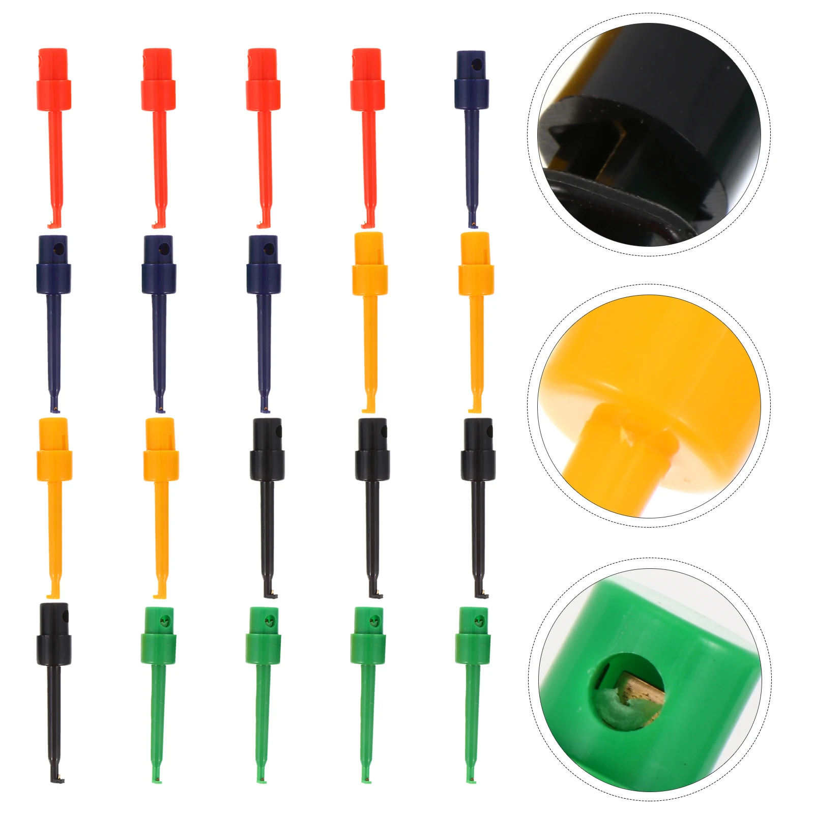 

20pcs Test Hook Probe Grabber Test Grabber Multimeter Electronic Tester Plastic Round Insulation Safety Spring