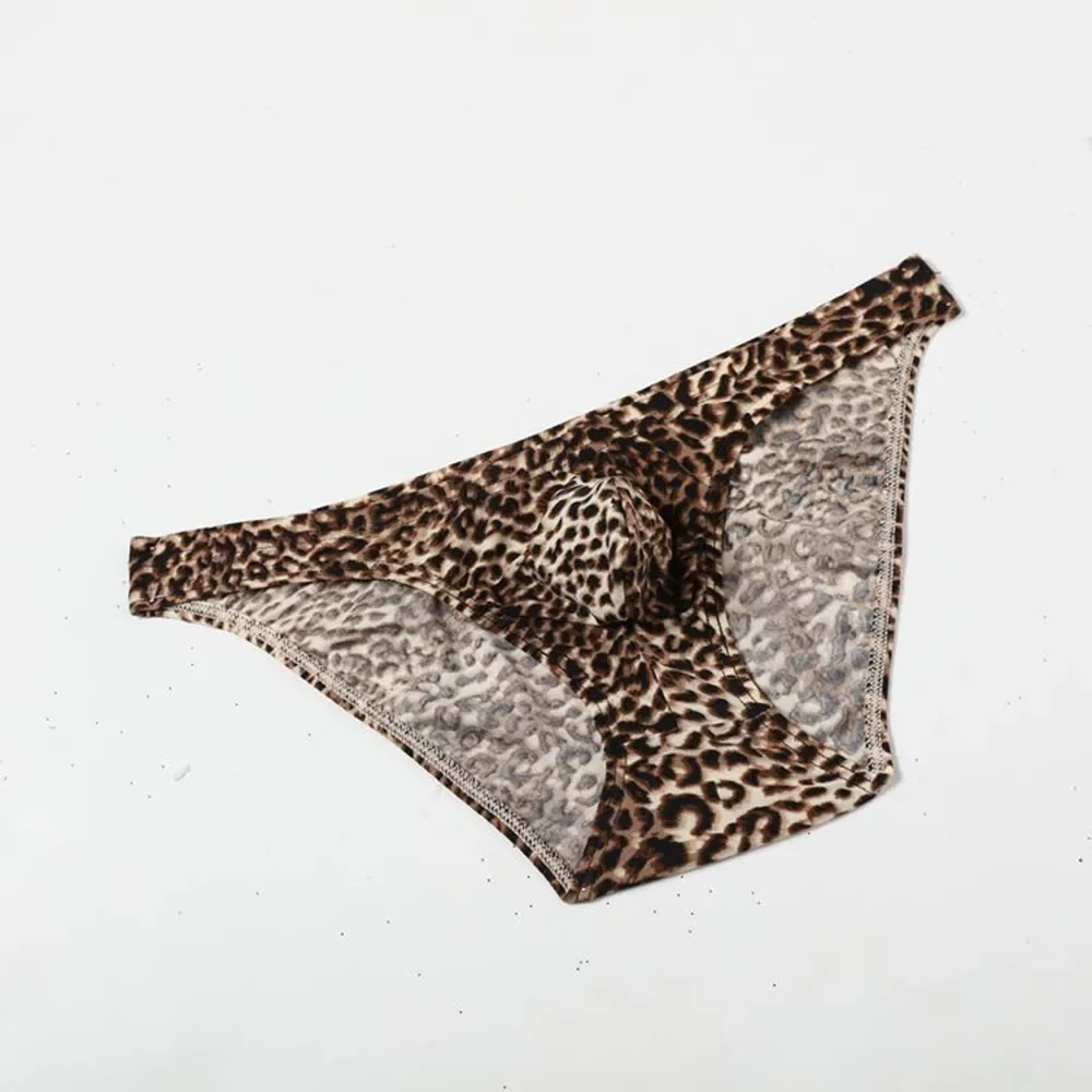 Sexy Weiche Atmungsaktive männer Leopard Print T Geformte Unterwäsche Männlichen Bikini Slip Mann Thongs Und G Saiten 2021 neue M ~ 2XL