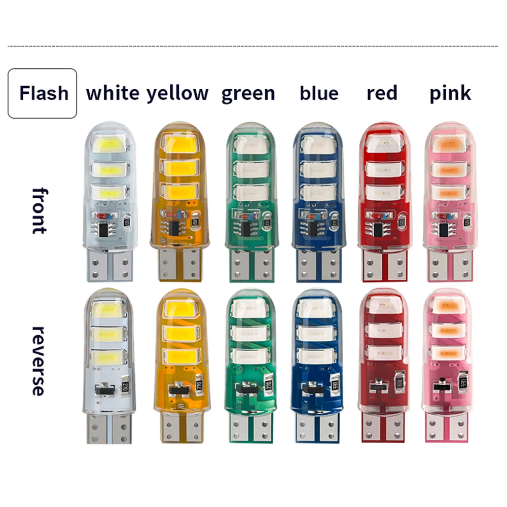 10pcs LED T10 Strobe Lights Car Lamp W5W Canbus Flashing Signal Bulbs For Car Width Light Stroboscopic Clearance Indicator 12V