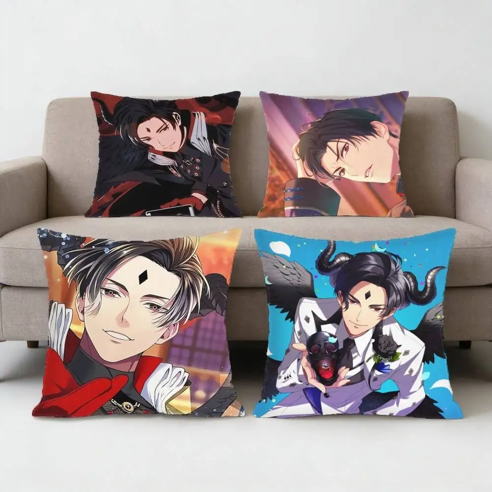 

CUTE Game O-Obey Me World Lucifer Pillow Case Sofa Living Room Bedroom Headboard Backrest Cushion Square Cushion Nap Time