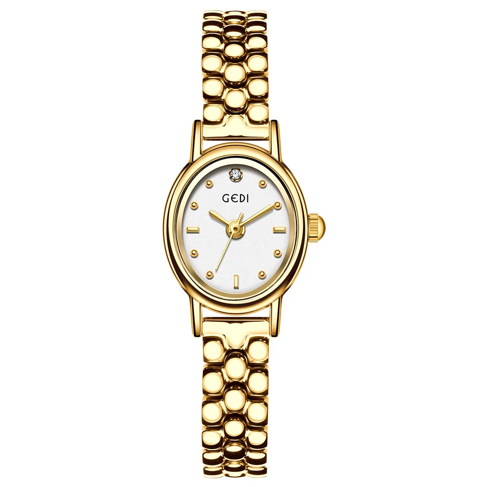 

Small and exquisite oval stainless steel strap women's watch commuting versatile medieval watch