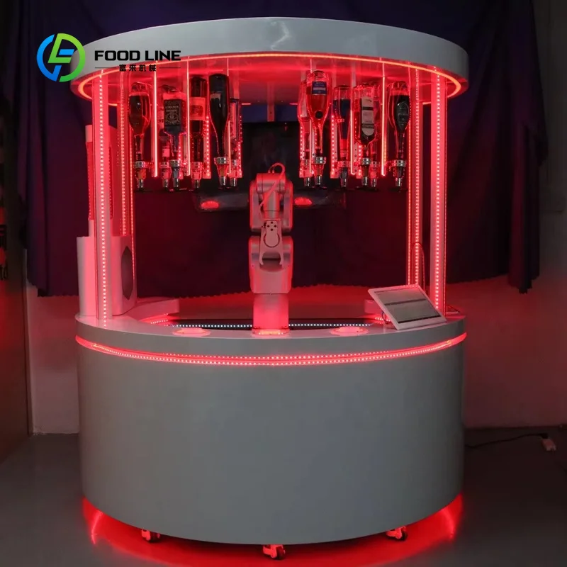 Customized New Robot Bartender Metal Vending Machine Credit Card Payment System 12 Kinds Alcohol Compressor Cooling