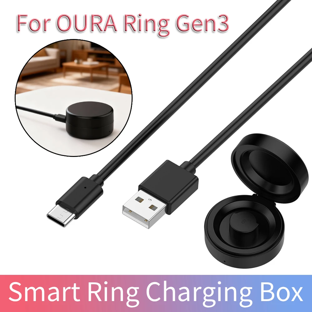 

Зарядное устройство для умного кольца OURA Ring Gen3, портативная зарядная док-станция с кабелем USB-C, аксессуары для умных колец