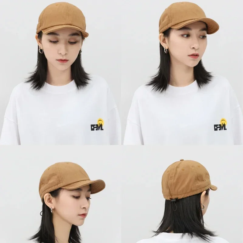 American Short Brim Baseball Cap Ins Fashion Brand Men Women All-Comfortable Skin-Friendly Baseball Cap Korean Style Peaked Cap