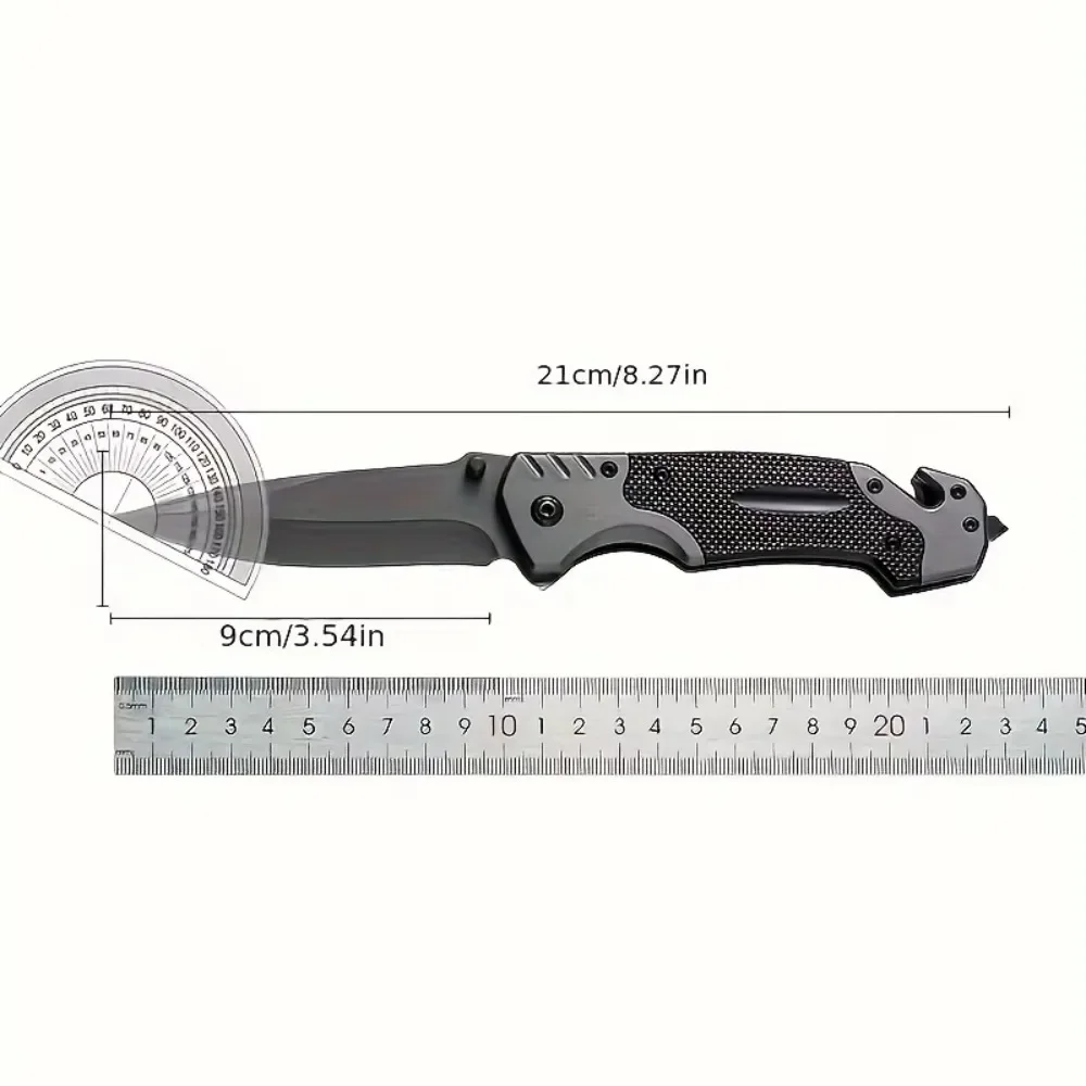 Cuchillo plegable de acero inoxidable EDC portátil para exteriores, navaja de bolsillo de alta dureza para acampar, senderismo, viajes, autodefensa, supervivencia