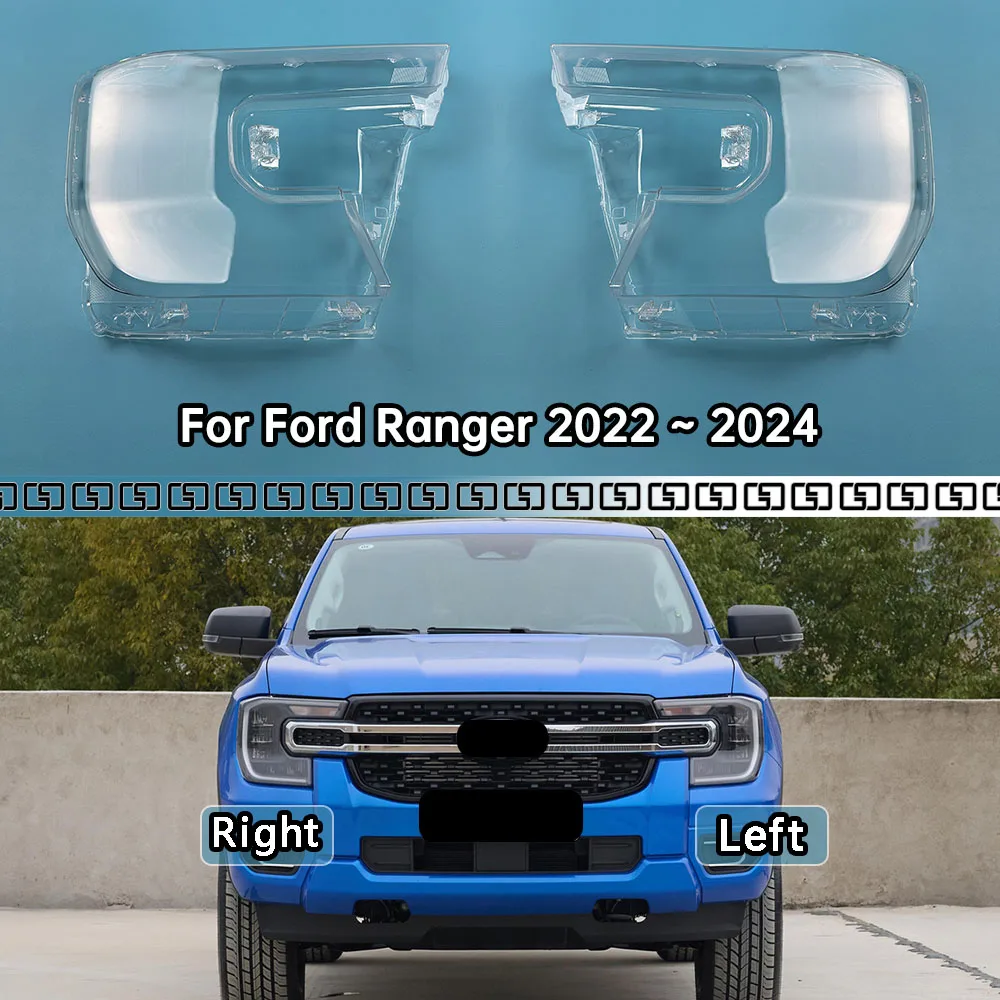 

For Ford Ranger 2022 2023 2024 Car Front Headlight Lens Cover Auto Shell Transparent Headlamp Cover Replace Original Lampshade