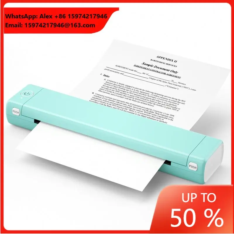 Thermal Portable Printer A4 Printing Size Contract Outsize Work Wireless Blue Tooth Thermal Printer Inkless Print For Business