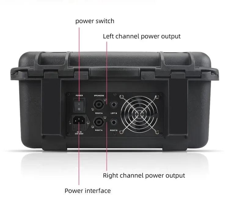 Fulude Professional 8-Channel Powered Mixer with Flight Case, High-Power Wireless Microphones, and Bluetooth - FA-800 (Microphon