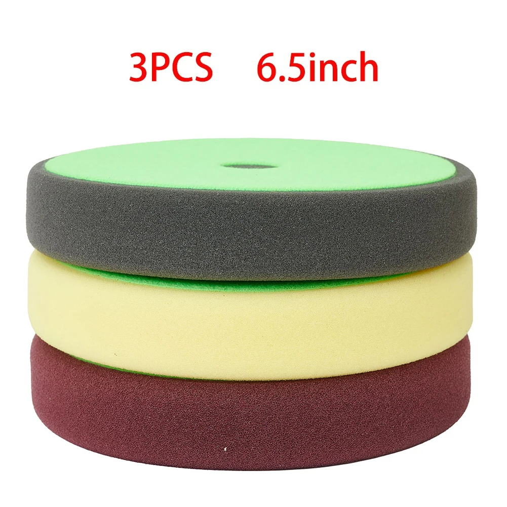 3PCS 3/5.5/6.5 Inch Spons Buffing Pads Schuim Polijsten Pads Kit Schuurschijf Voor Auto Waxen schurende Polijstmachine Boor Adapter Acce