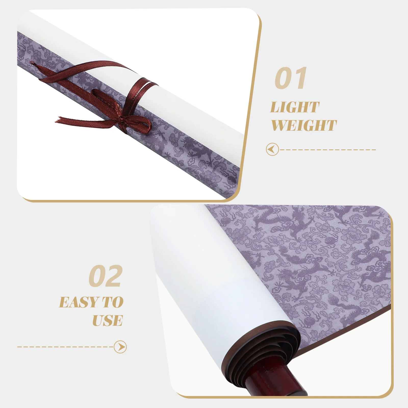 2 Pcs Calligraphy Paper Blank Scroll Paint Mini Scrolls Blue Chinese Qingming Child