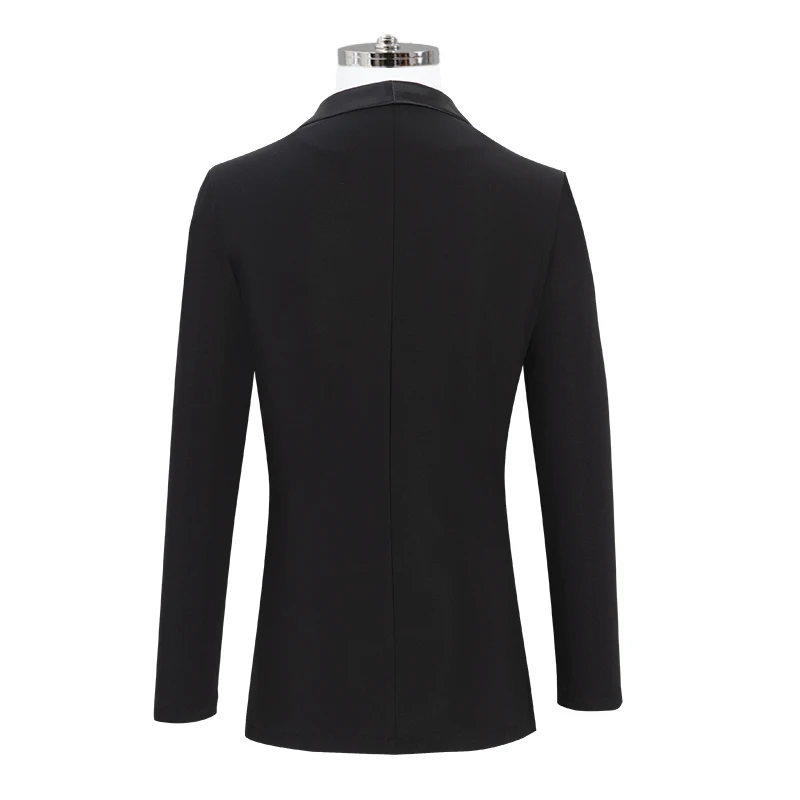Latin Dance Clothes Men Black Blazer Long Sleeves Coat Adult Ballroom Dance Competition Tops Waltz Dance Costume Prom DNV18805 - Image 4