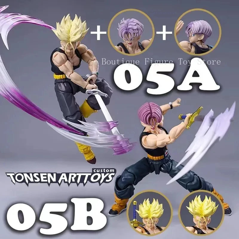 

In Stock Original Tonsen Arttoys Dragon Ball Anime Modelo Super Saiyan Son Goku Torankusu Trunks SHF Toys Gift Collect