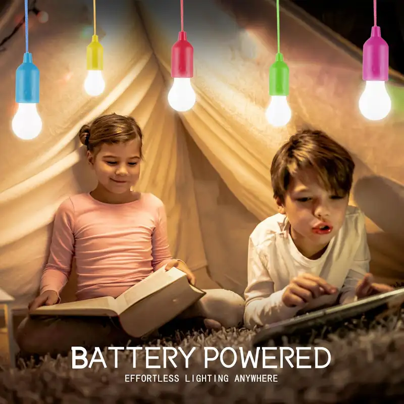 LED Pull Cord Light Bulb Battery Operated Portable Hanging Pull Cord Lamp Lantern for Camping Garden Party Emergency Home - Image 6
