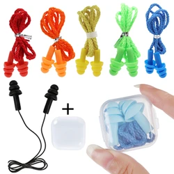 Diving Sports Swimming Waterproof EarBuds With Rope Soft Dust-Proof Ear Silicone Sport Noise Reduction Earplugs For Sleep Work