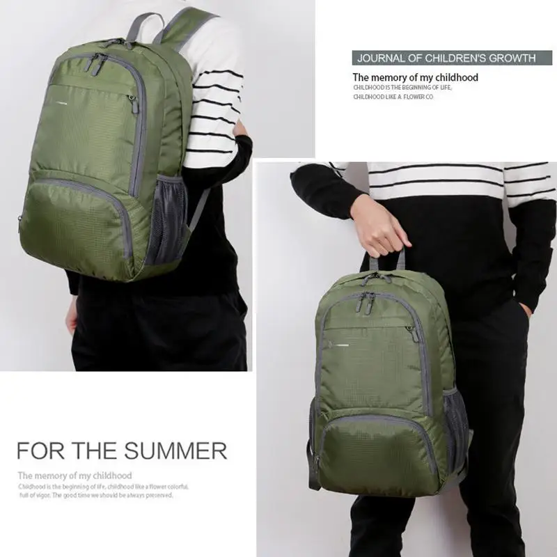 軽量折りたたみバックパックユニセックス防水パッカブルバックパックアウトドア旅行ハイキングサイクリングデイパックキャンプバックパック