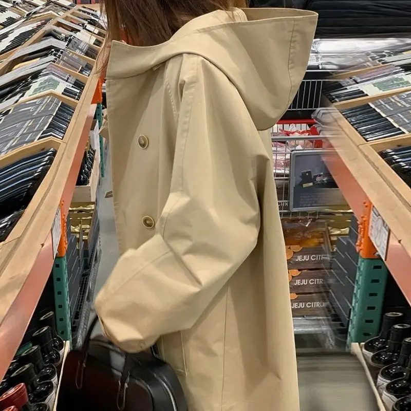Casual trench coat women's Korean version loose 2026 new spring and autumn coat small medium and long high-end sense