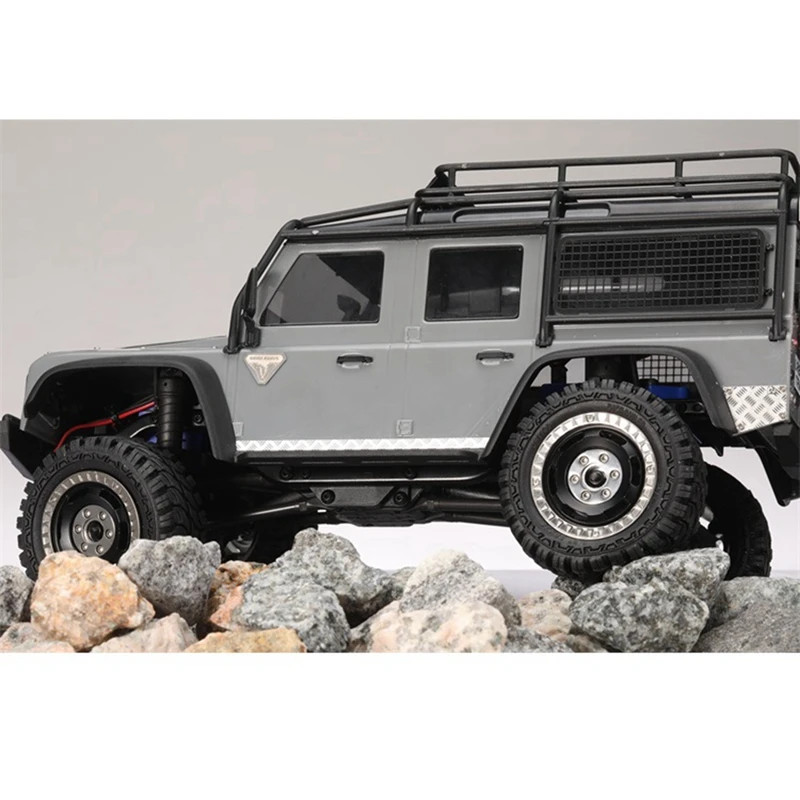 Metallo Acciaio Lato Anti-Graffio Piastra Paramotore Trim Foglio Decorativo Per Traxxas TRX4M Defender 1/18 RC Auto Parti di Aggiornamento