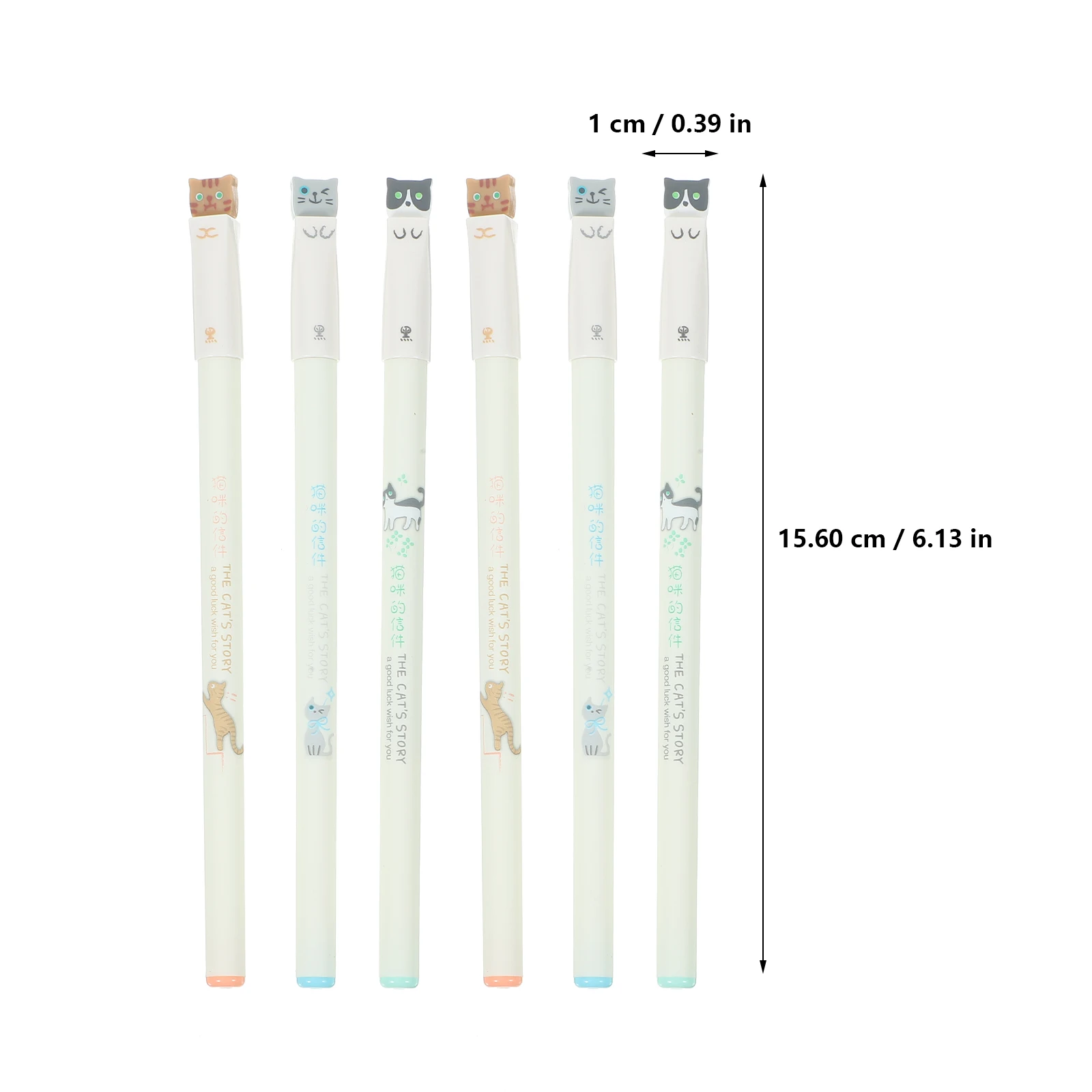 6 قطعة أقلام القط Kawaii هلام القلم الحبر الأسود لطيف القرطاسية لكتابة الطلاب مدرسة مكتب المنزل استخدام الكرتون تصميم السلس