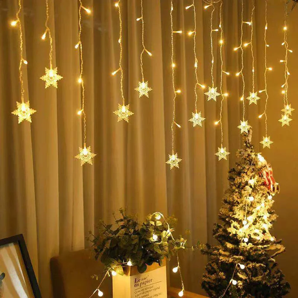 Kerstverlichting Festoen Led Licht Slinger Gordijn Decor Eu/Us Sprookjesachtige Lichten String Voor Kamer Nieuwjaars Bruiloft Home Decoraties