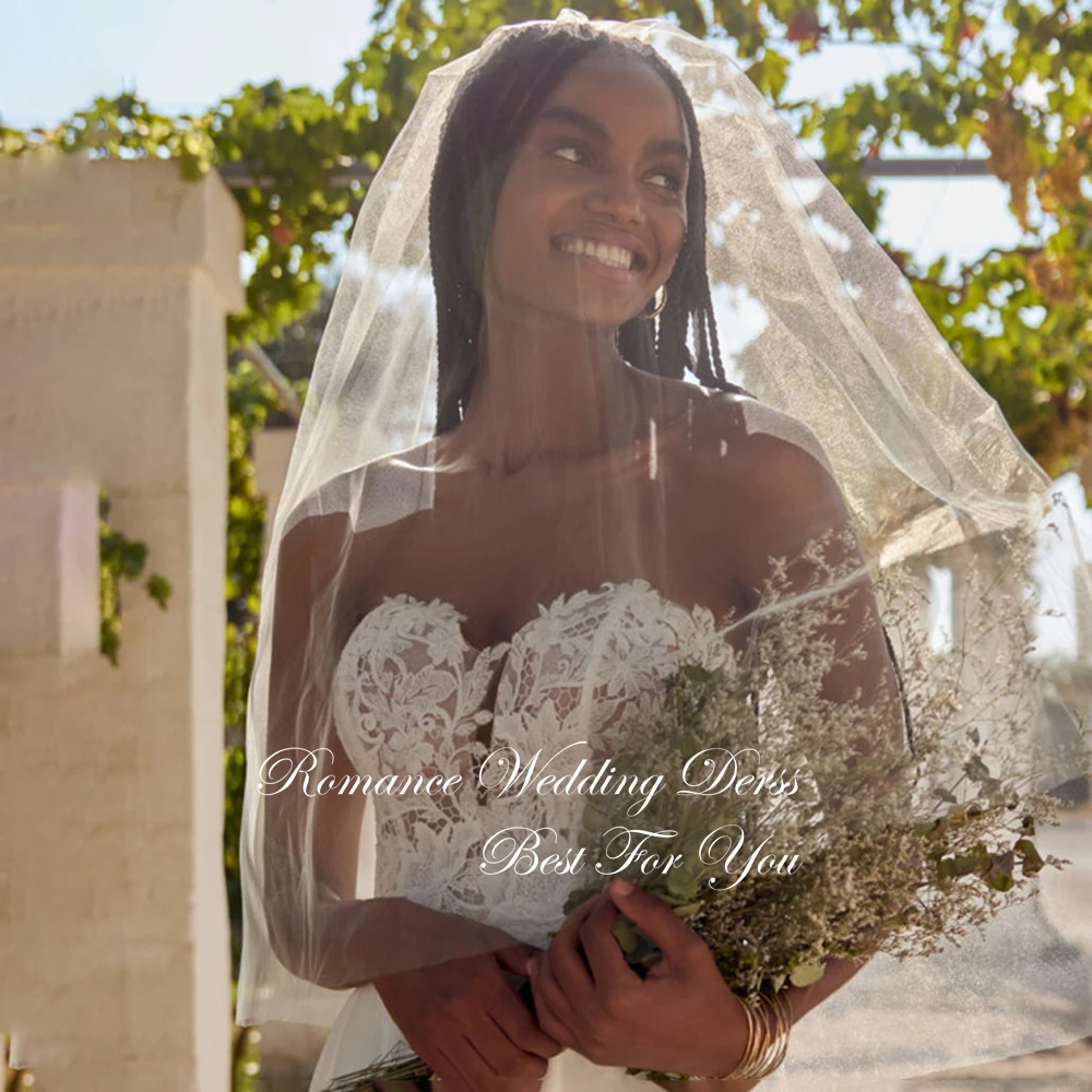 Vestido De Novia moderno De encaje sin mangas, corte en A, 2025, con cuello en V, apliques plisados, espalda abierta, botones, Vestidos De Novia personalizados