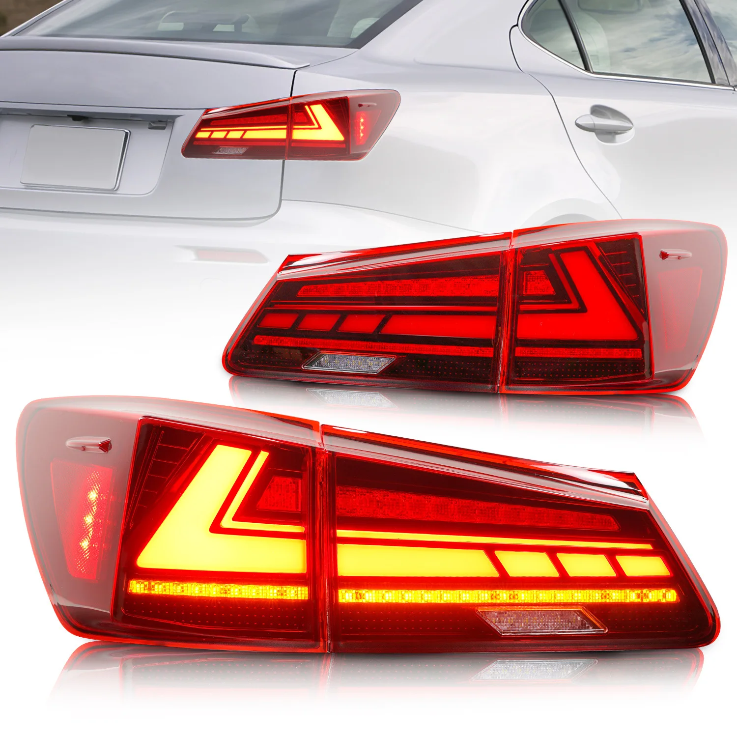 Professional Tuning Full LED Tail Light forLexus IS/IS250/IS250C/IS300/IS350/ISF/GSE20/USE20 2006-2012 Car Rear Lamp New