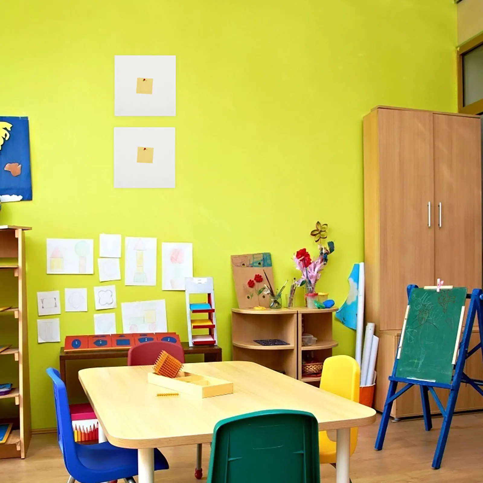 

6Pcs White Felt Bulletin Message Board 30x30cm Thick Photo Display Pin Board Sound Insulation White Felt Pads Sound Insulation