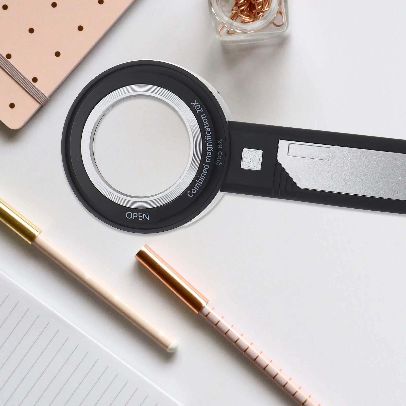 

LED Magnifying Glass Handheld Multipurpose Magnifier Premium ABS Material for Reading and Observation Magnifying Glass