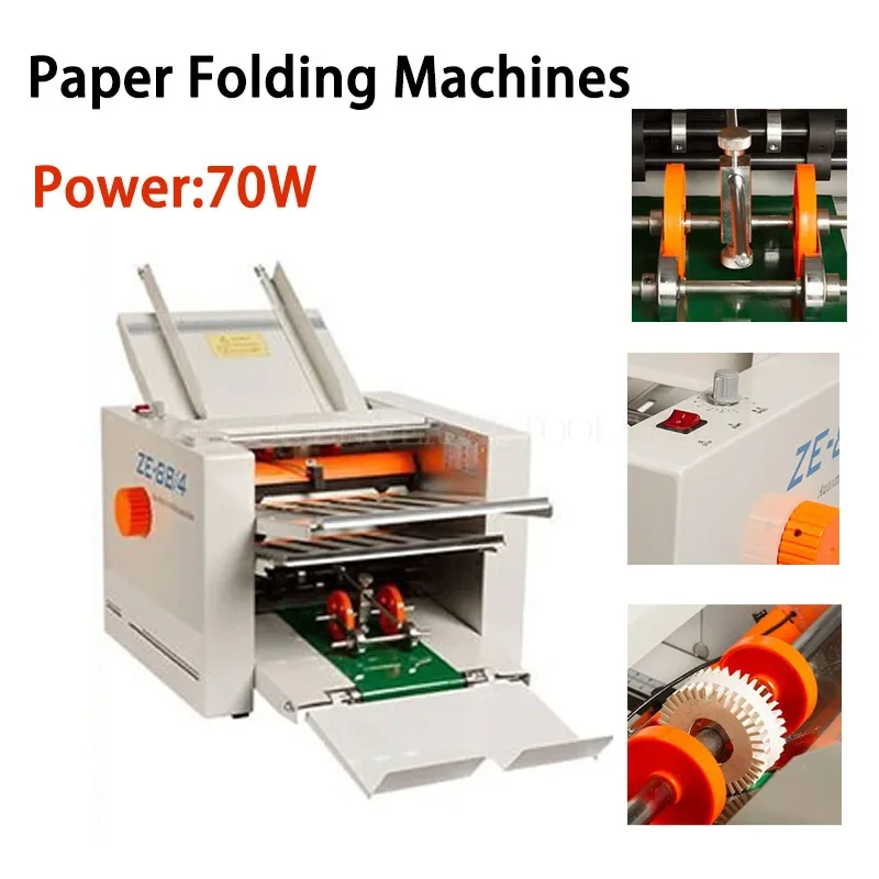 

Automatic Paper Folding Machine High Speed Paper Folder Max for A3 Paper +4 Folding Trays ZE-8B/4 Brick Making Tools Portable Ac