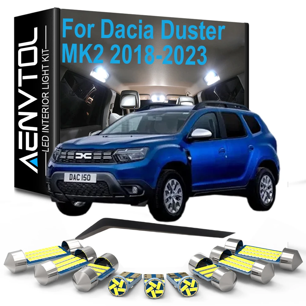 Vehicle LED Bulb Accessories Interior Plate Light Kit For Dacia Duster 2 II MK2 2018 2019 2020 2021 2022 2023 10Pcs Canbus