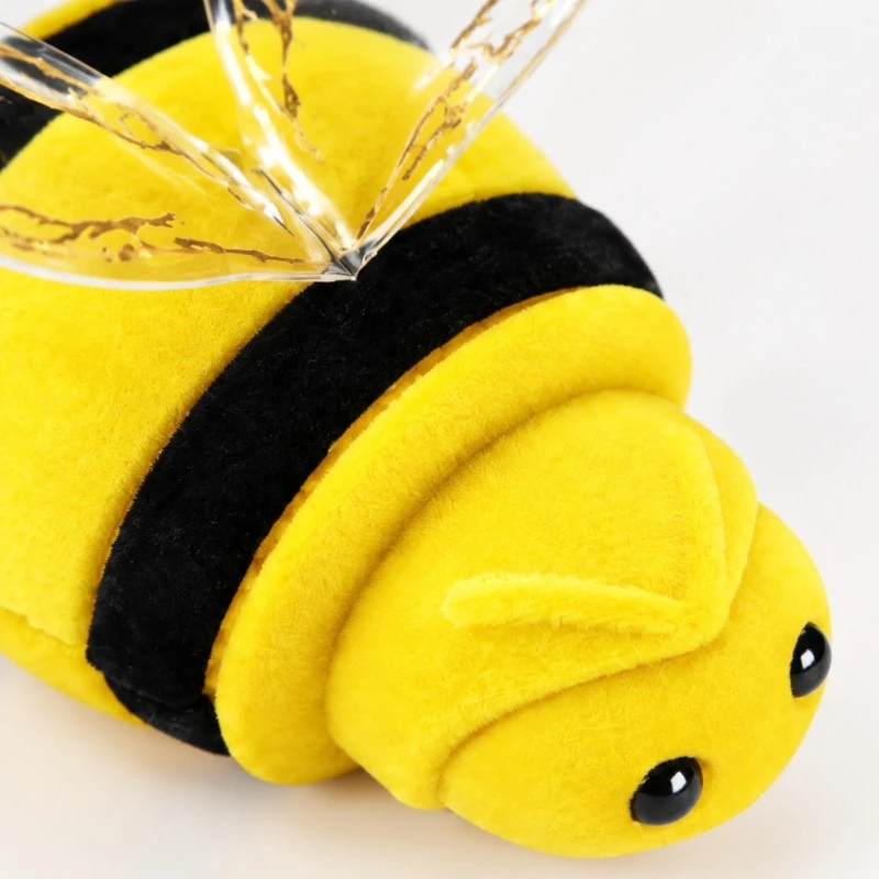Soft-Textured Honeybee Jewelry Gift Box Set of 2 with Hinged Openings and Built-In Slots for Presenting Rings, Earrings, or 55KA