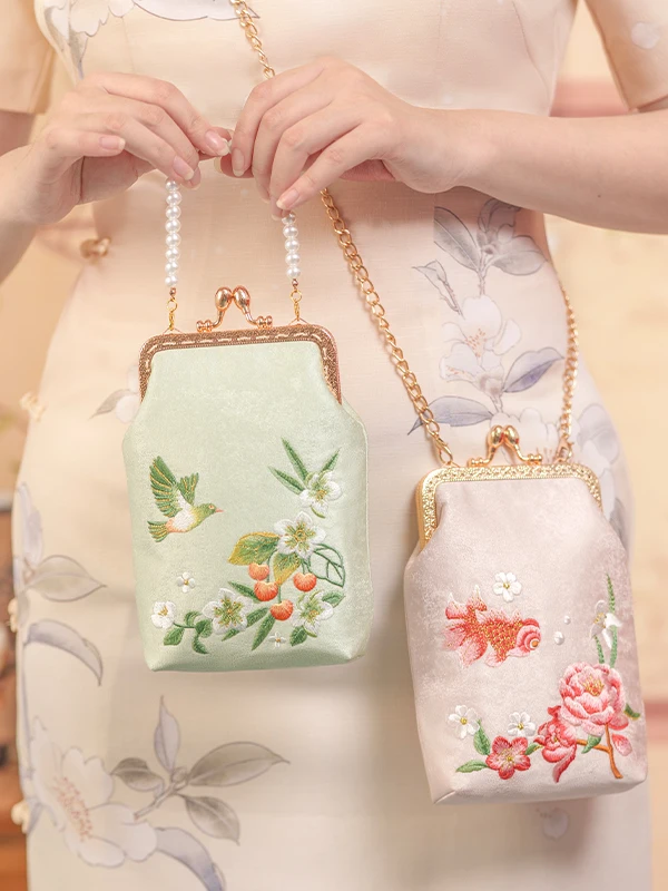 

Новая сумка в китайском стиле: сумка для телефона, кроссбоди, сумка через плечо в стиле Ханьфу, вышитая в этническом стиле