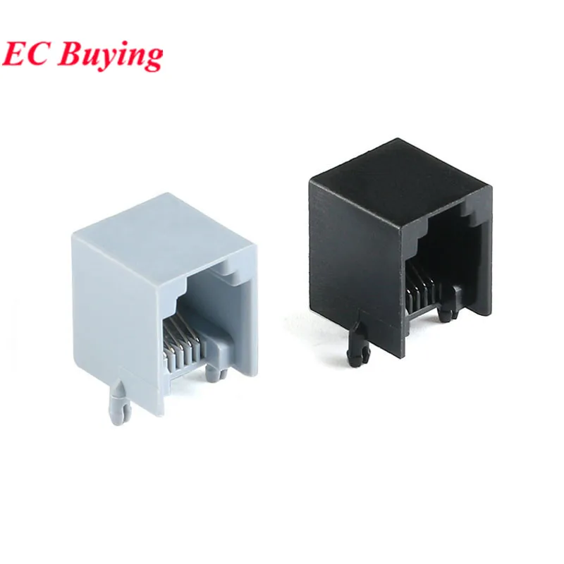 10Pcs/5pcs RJ11 6P6C RJ12 PCB Mount Telephone Modular Network Connector Socket Interface Crystal Female Socket For Plug Jack