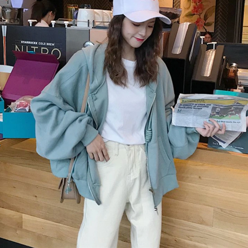 Jackets Women Loose Hooded Casual Preppy Autumn Students Korean Style New Fashion All-match Classic Sporty Design Outwear Simple