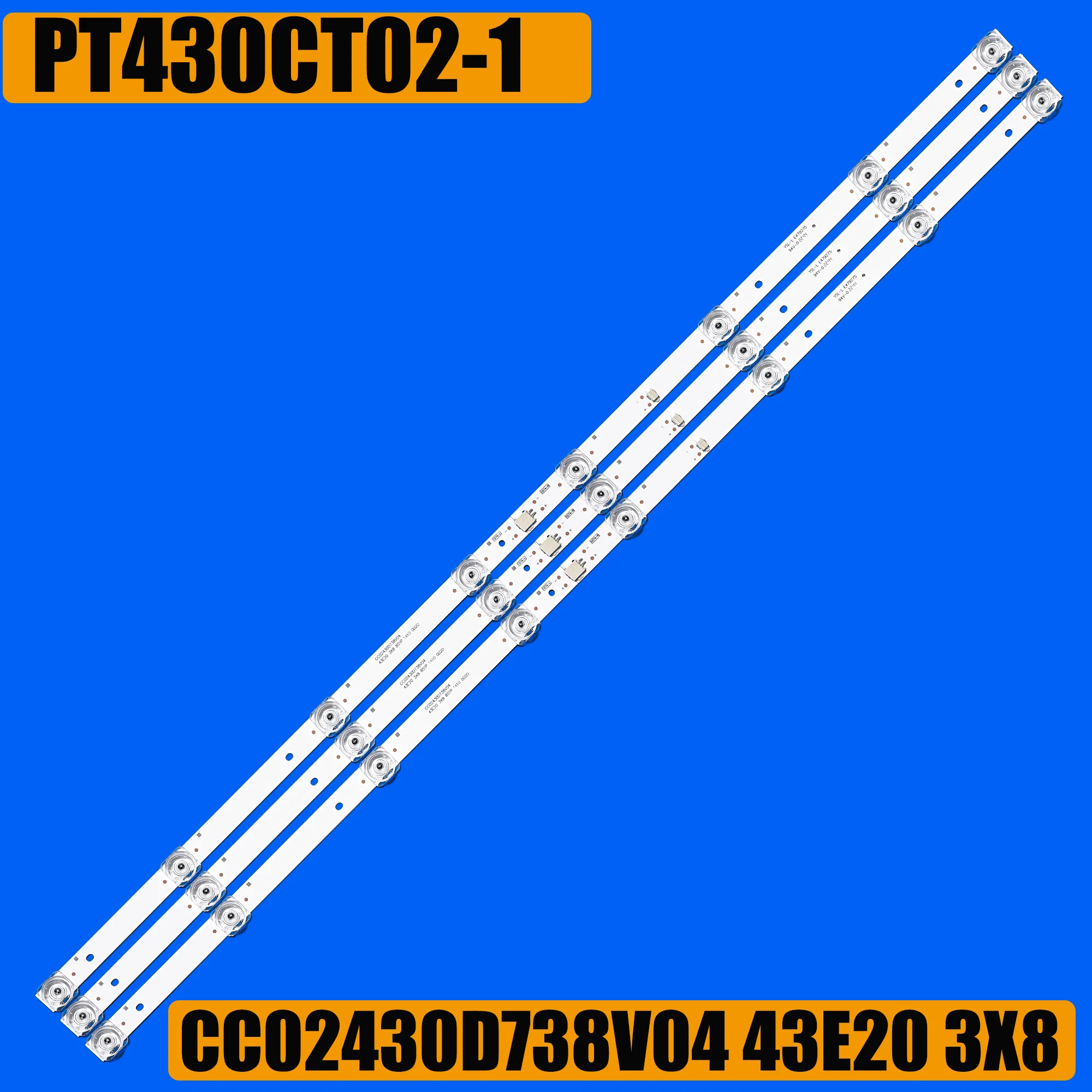 Pasek podświetlenia LED do CC02430D738V03 CC02430D738V05 LE-43ZTFS17 ECON EX-43FT001B YUNO ULM-43FTC145 ULX-43FTC245 ULX-43FTCS246