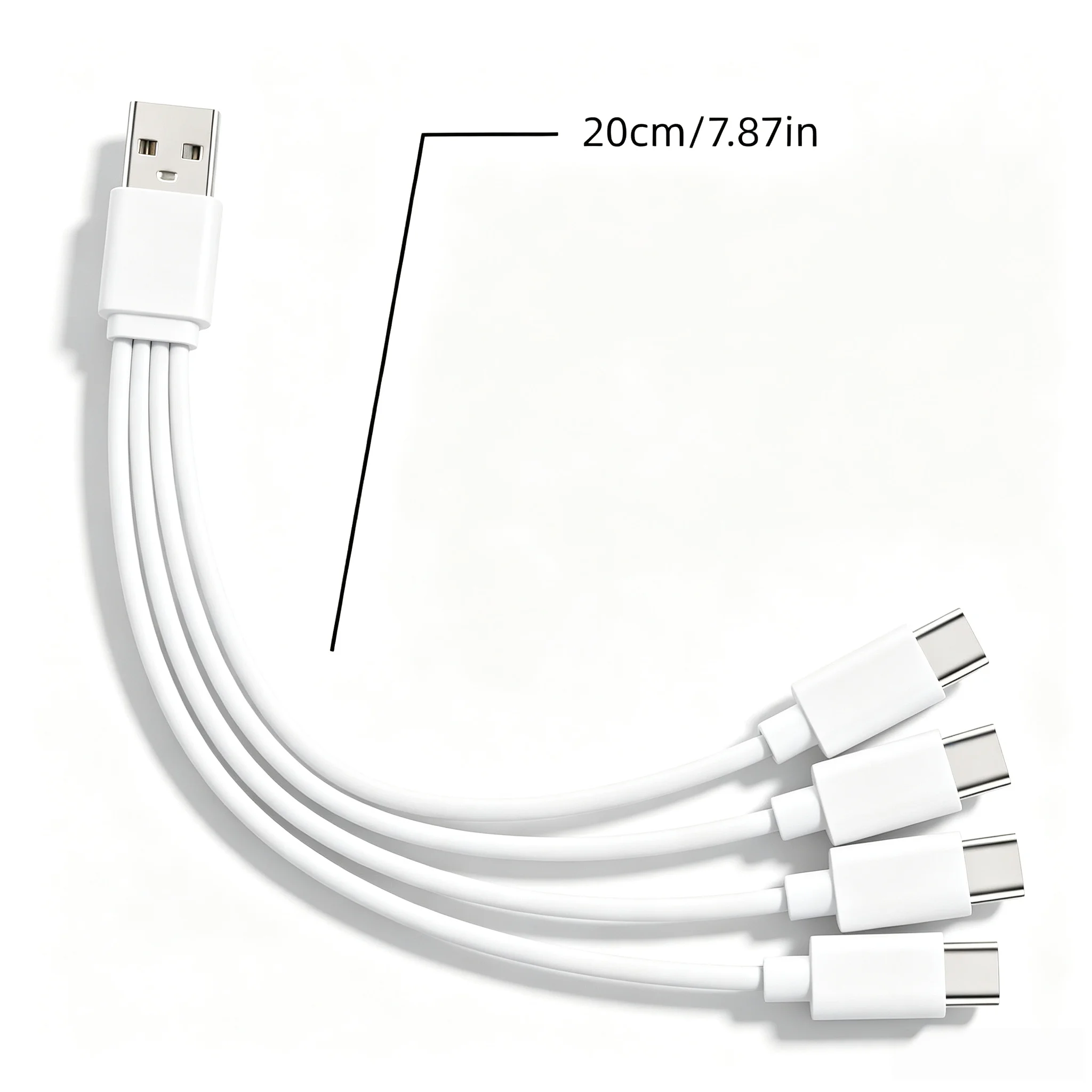 3PCS White Four-in-One Data Cable USB to Type-C Charging Cable Multi-Port universal Charging Cable Applicable to Type-C Equipmen