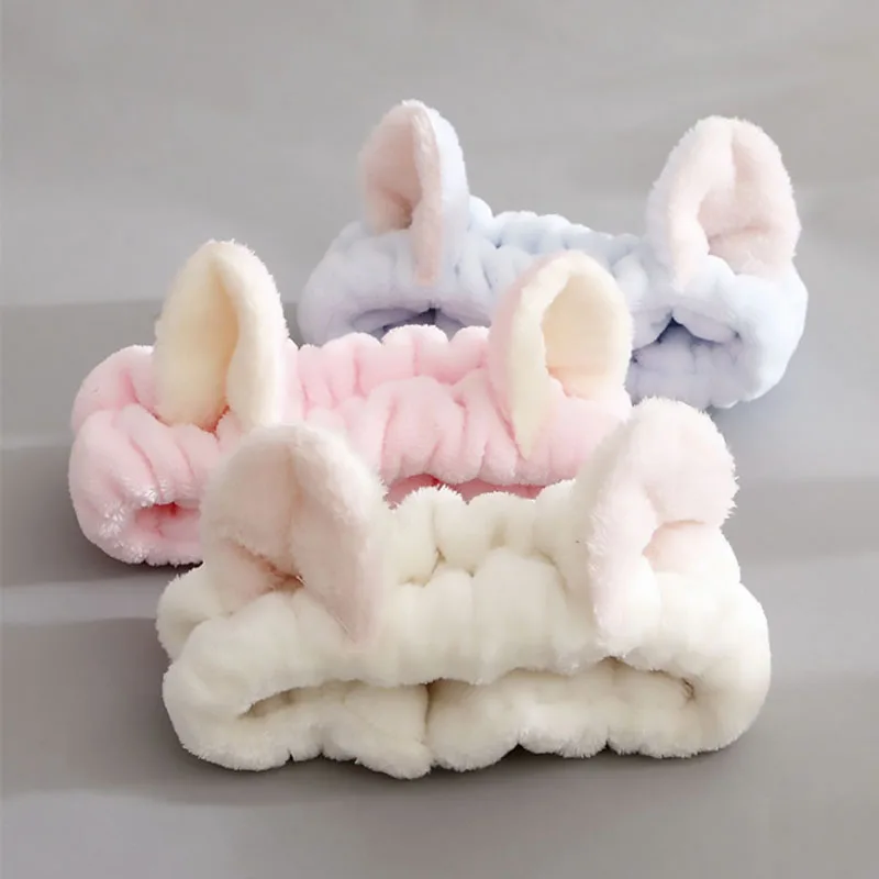 Bandeau chat corail en peluche bandeau bandeau lavage visage maquillage bandeau mignon doux cheveux arc bandeau pansement fille XLFD01
